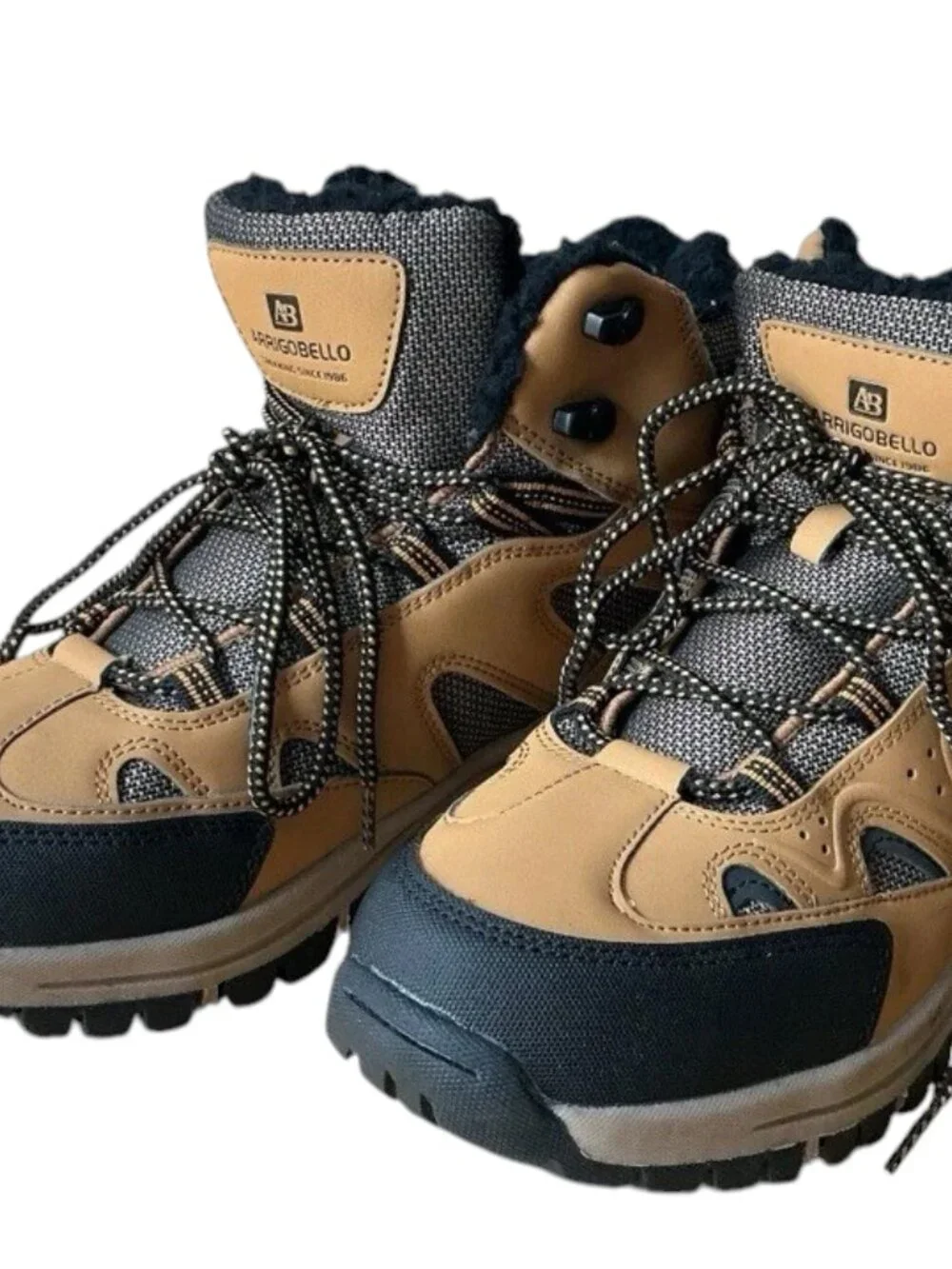 Arrigo bello Men's Snow Boots Size 9.5 Brown Hiking Winter Snow Boots